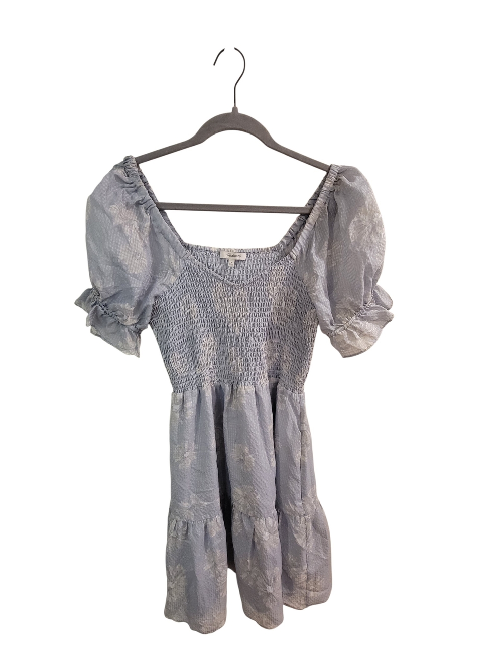 Madewell Lucie 100% Silk Mini Dress Small Moody Blooms Blue Cottagecore